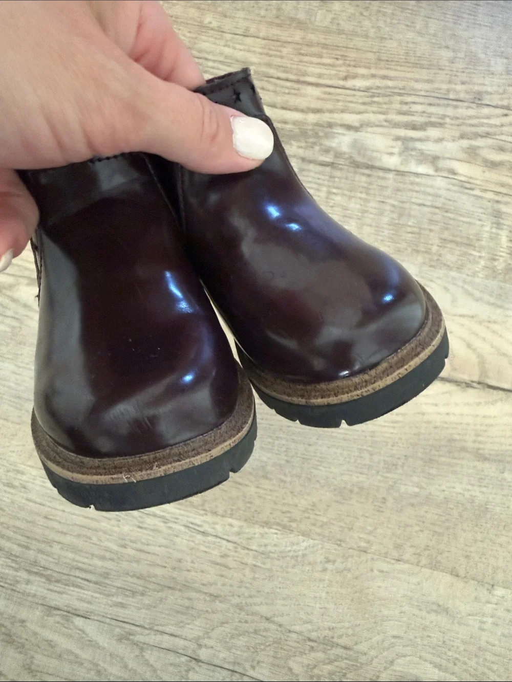 Zara Brown Kids Ankle Boots with Burgundy Interior